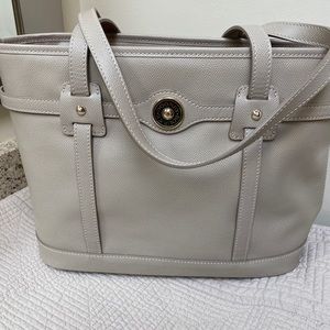 Dooney & Bourke beige /  gray leather handbag